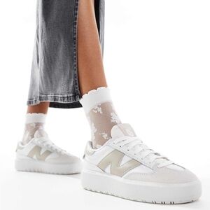 New Balance CT302 sneakers in white with cream detail